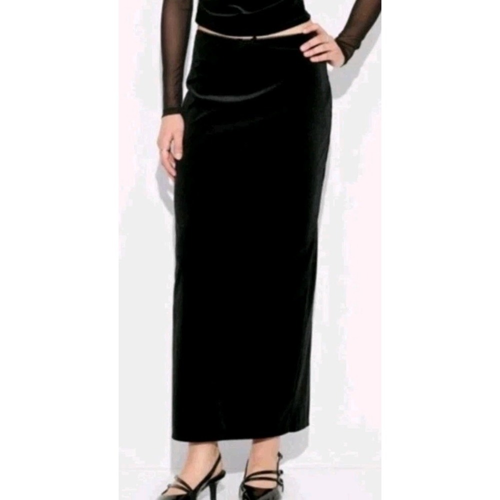New Wild Fable Women's Size XL Velour Maxi Skirt Black
